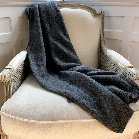 Grey Luxurious Wool Throw. - Curated Living