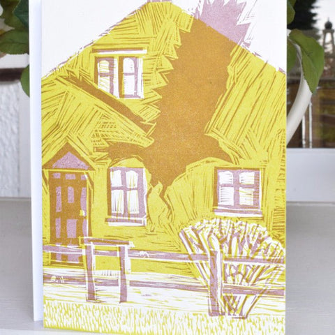 Hand Screen Printed Crow Card. - Curated Living