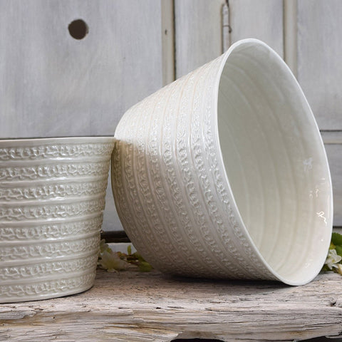 Handmade French Decorative Ceramic Bowl / Pot. Large. - Curated Living