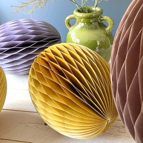 Honeycomb 'Large Egg' Hanging Decoration by Bungalow of Denmark - Curated Living