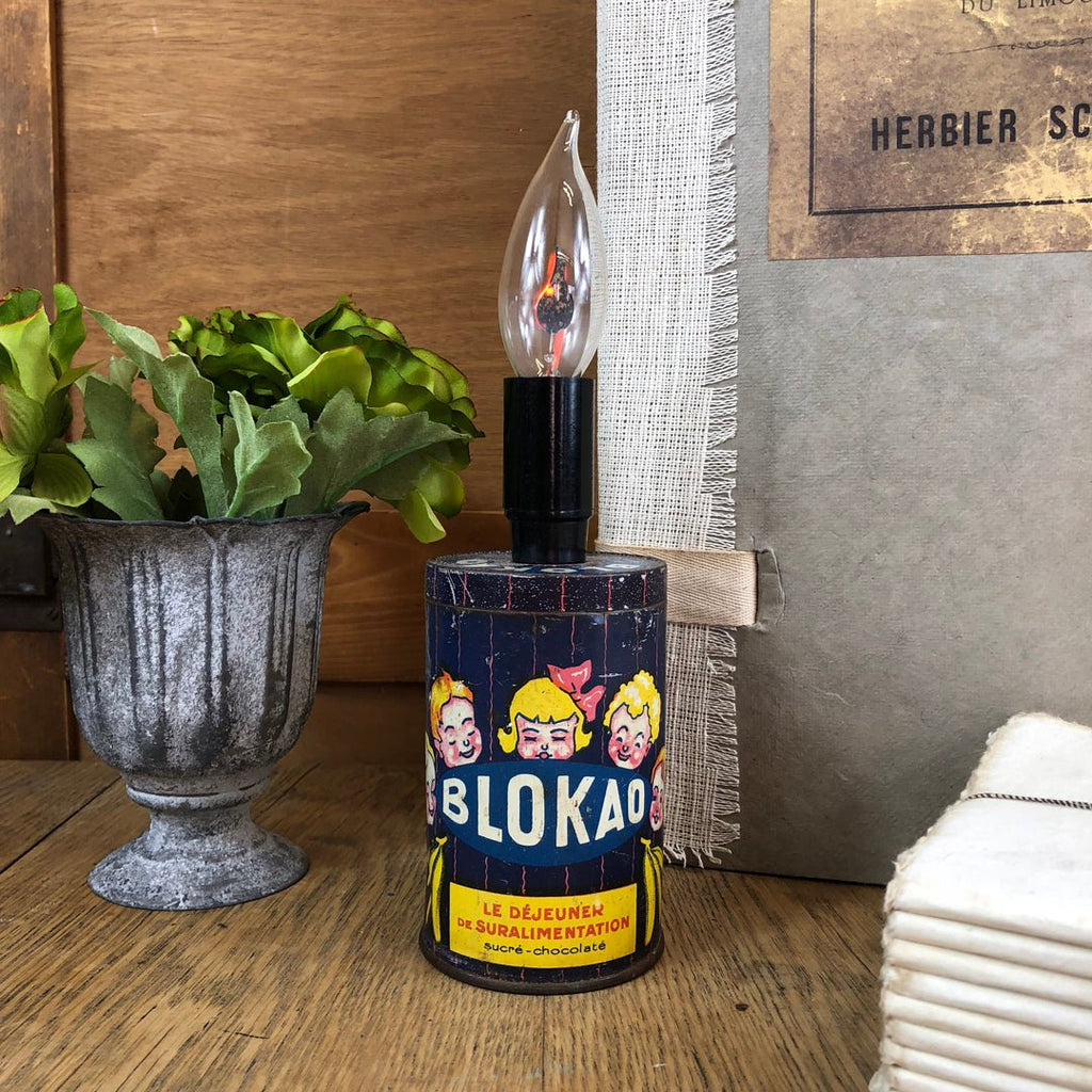 Kiki L'Eclaireur Vintage Tin Can Flicker-Flame Lamp - Curated Living