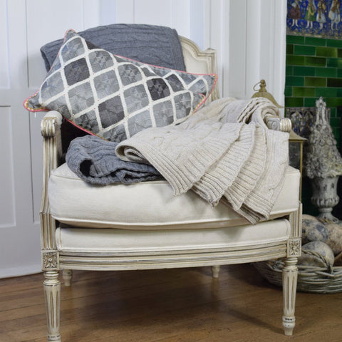 Oatmeal Lambswool Throw. - Curated Living