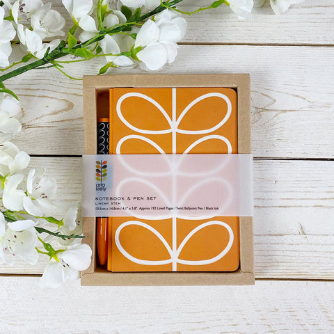 Orla Kiely Notebook & Pen Set, Linear Stem. - Curated Living
