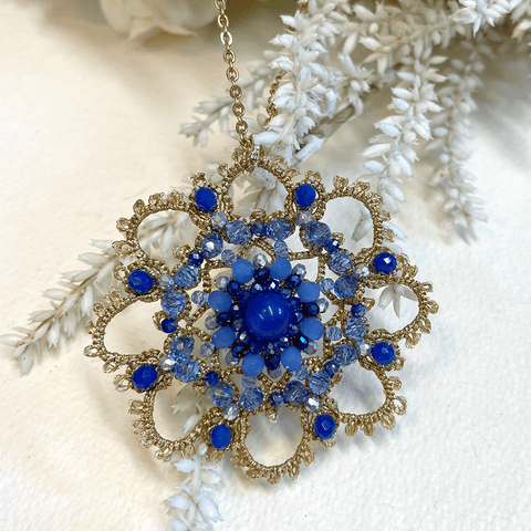 Pendant Necklace 'Dafne Verbasco - Blue' by Fiori d'Arancio of Italy - Curated Living