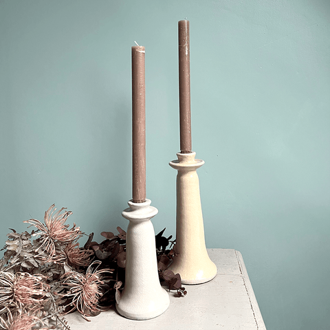 Rustic 'Latte' Dinner Candle by Grand Illusions - Curated Living