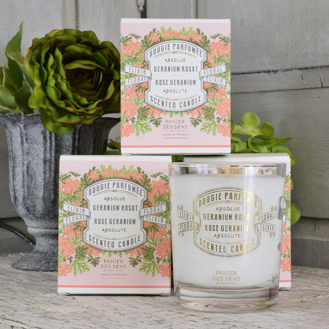 Scented Candle 'Rose Geranium' by Panier des Sens of Provence - Curated Living
