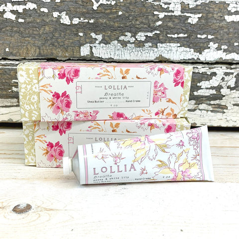 Shea Butter Handcreme 'Breathe - Peony and White Lily' No 19 by LOLLIA - Curated Living
