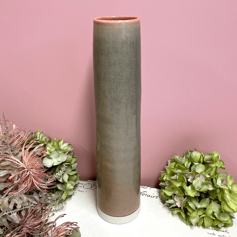 Tall Slim 'Pink Miguel Moss' Vase by Bungalow of Denmark - Curated Living