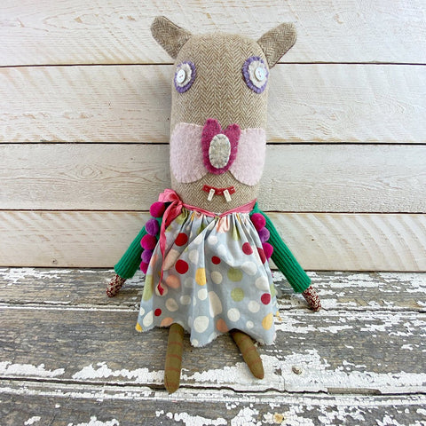 Valerie Weberpal creature with polka dot dress. - Curated Living