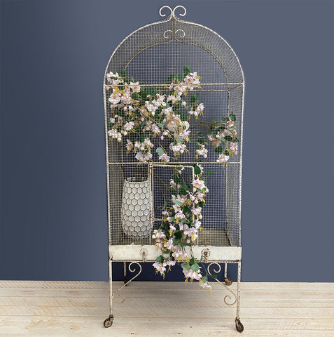 Vintage French Birdcage On Wheels - Curated Living