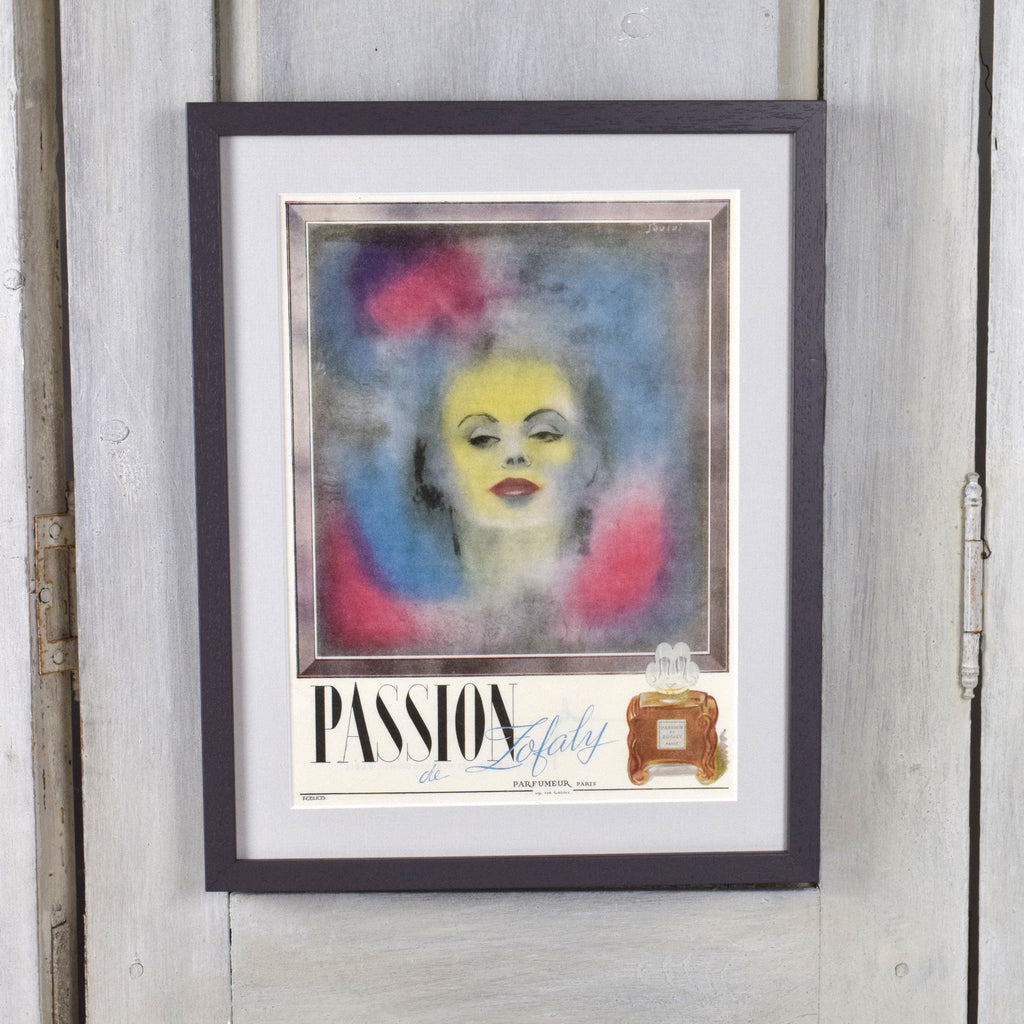 Vintage Passion de Zofaly Perfume Advert Print. - Curated Living