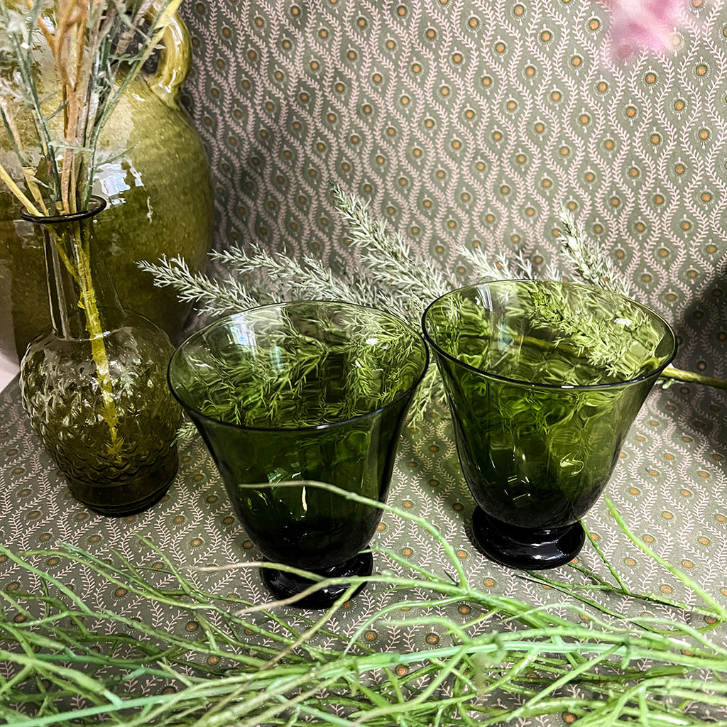 Water Trellis Glass Seaweed, set of 2
